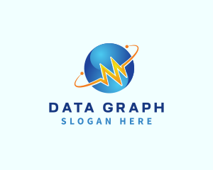 Globe Graph Orbit logo design