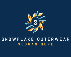 Flame Snowflake Temperature logo design