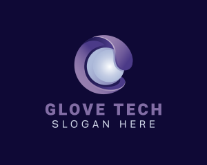 3d Tech Pearl Sphere logo design