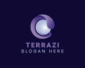 3d Tech Pearl Sphere logo design