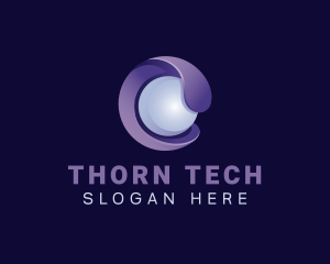 3d Tech Pearl Sphere logo design