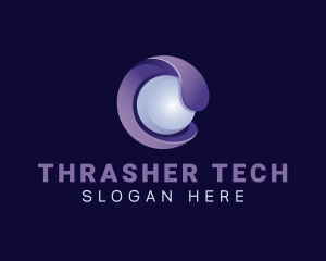 3d Tech Pearl Sphere logo design