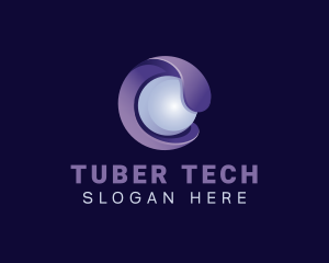 3d Tech Pearl Sphere logo design