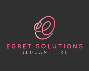 Pink Business Letter E logo design