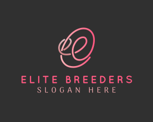 Pink Business Letter E logo design