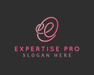 Pink Business Letter E logo design