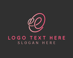 Line - Pink Business Letter E logo design