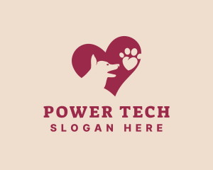 Canine Dog Paw Heart Logo