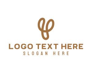 Letter Y - Gold Y Stroke logo design