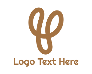 Letter Mark - Gold Y Stroke logo design