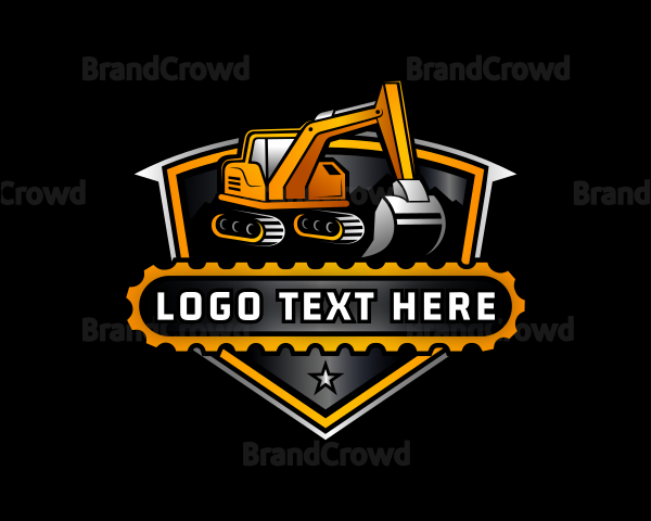 Construction Excavator Digger Logo