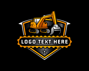 Worker - Construction Excavator Digger logo design