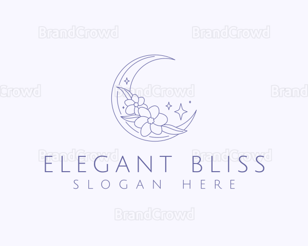 Crescent Floral Moon Logo