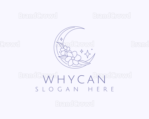 Crescent Floral Moon Logo