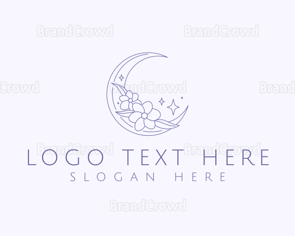 Crescent Floral Moon Logo