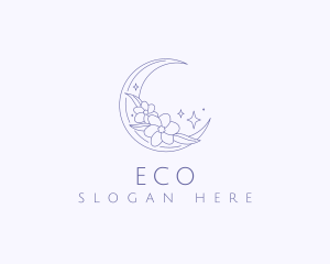 Crescent Floral Moon Logo