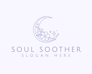 Healer - Crescent Floral Moon logo design