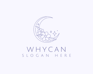 Mystic - Crescent Floral Moon logo design