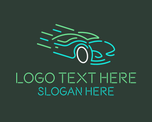 Fast - Neon Fast Car logo design