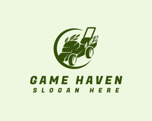 Lawn Mower Gardening Tool Logo