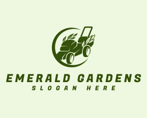 Lawn Mower Gardening Tool logo design