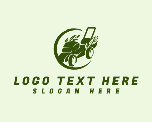Plant - Lawn Mower Gardening Tool logo design