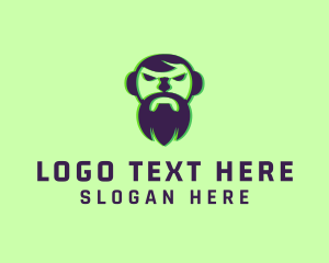 Beard - Glitch Angry Man logo design