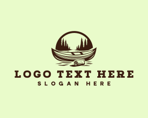 Woods - Boating River Exploring logo design