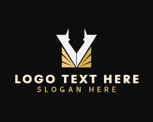 Laser - CNC Laser Letter V logo design