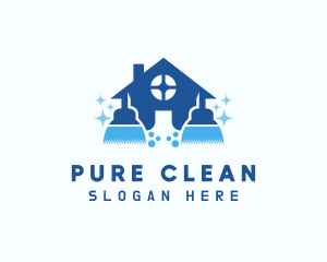 House Cleaning Broom logo design