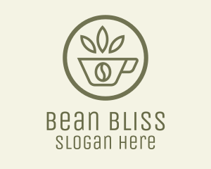 Bean - Coffee Bean Leaves logo design
