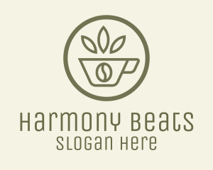 Organic Coffee - Coffee Bean Leaves logo design