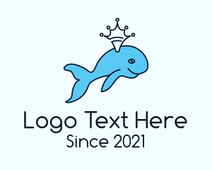 Marine Biology - Crown Blue Whale logo design