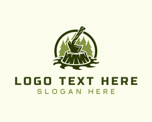 Saw Blade - Lumber Axe Woodworking logo design