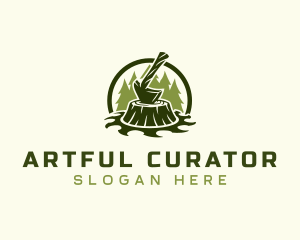 Lumber Axe Woodworking logo design