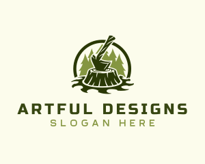 Lumber Axe Woodworking logo design