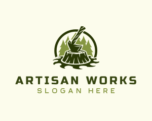 Craftsman - Lumber Axe Woodworking logo design