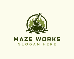 Lumber Axe Woodworking logo design