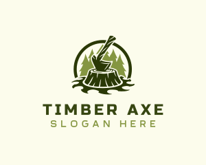 Lumber Axe Woodworking logo design