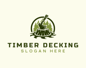 Lumber Axe Woodworking logo design