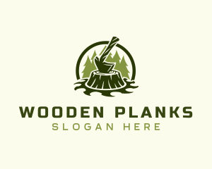 Lumber Axe Woodworking logo design