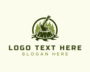 Log - Lumber Axe Woodworking logo design