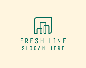 Line - Building Line Art logo design