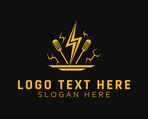 Electrician - Lightning Screwdriver Tool logo design