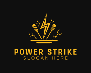 Lightning Screwdriver Tool logo design