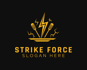 Strike - Lightning Screwdriver Tool logo design