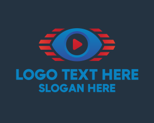 Youtube Vlogger - Video Stream Eye logo design