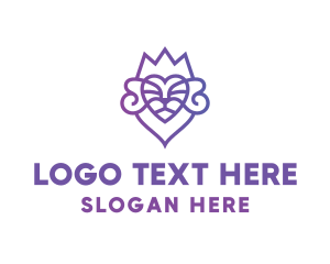 Bouquet - Lion Heart Crown logo design