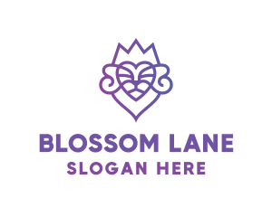 Bouquet - Lion Heart Crown logo design