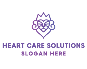 Lion Heart Crown logo design